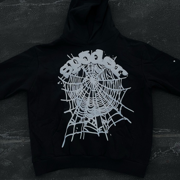 BLACK AND WHITE WEB SPIDER HOODIE